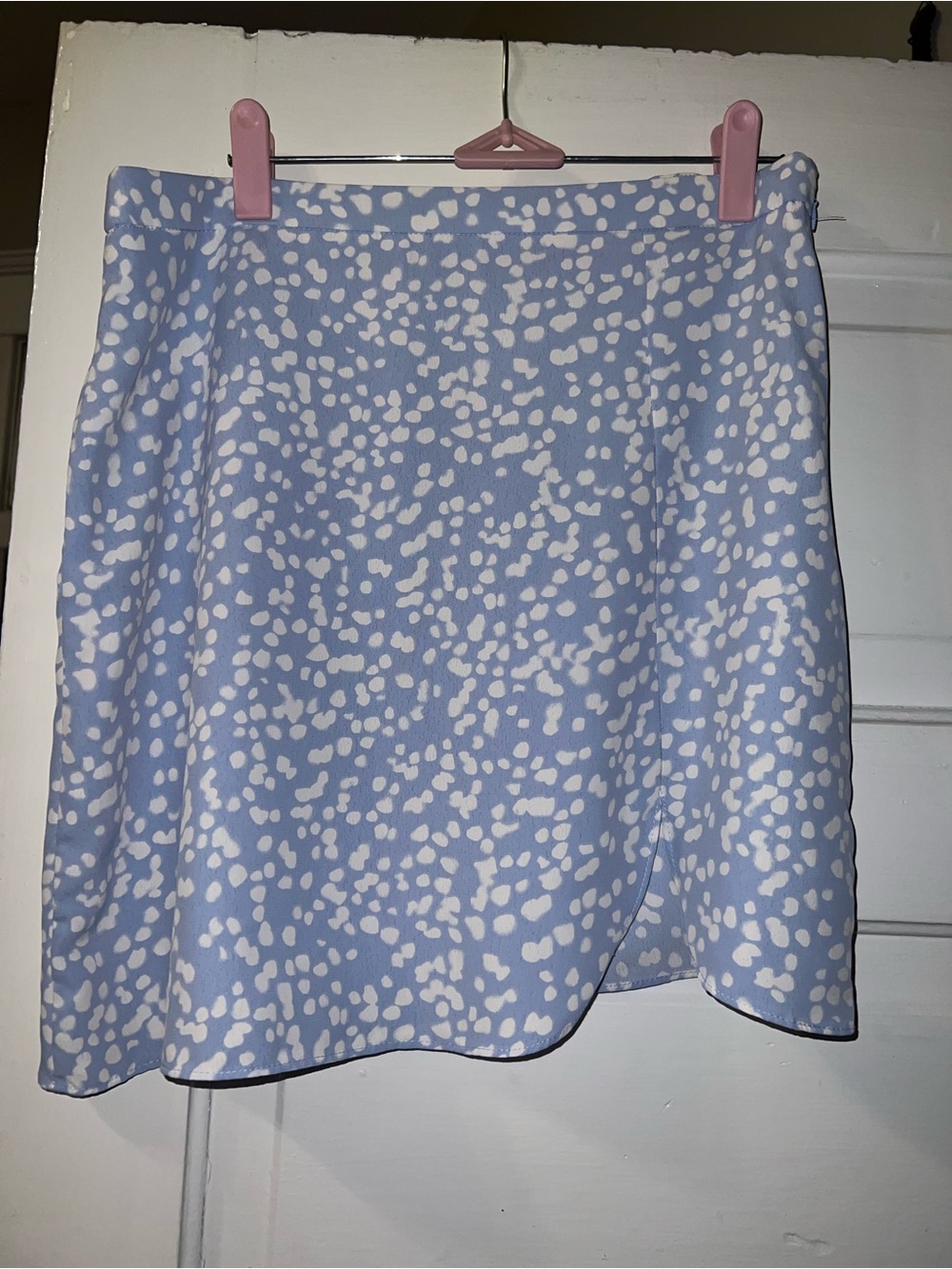 Gianni Bini Pale Blue & White Printed Skater Skirt